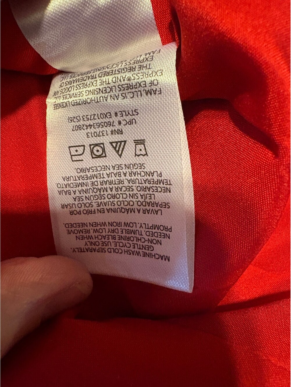 Express Red Linen Blend Button-Front Top, Size M - Picture 9 of 11